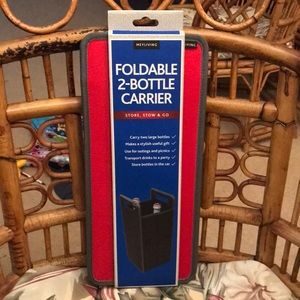 MEYLIVING Red Foldable 2-Bottle Carrier. Store, Stow and Go.